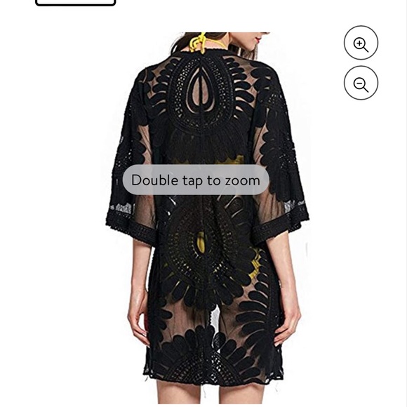 💖🖤Rebellion again black Lacey cover up kimono🖤 - Picture 3 of 5